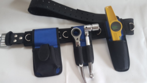 BBI Scaffolding Blue Nylon & Leather Tools Belt 2 in 1 Padded Work Tool Belt