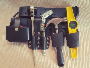 Scaffolding Black Leather Tool Belt Full 4PC Tools 17/21 mm Ratchet Spanner