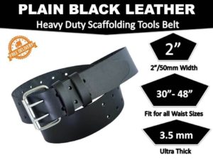 Scaffold Heavy Duty 2" Black Leather Professional Quality Tool Belt