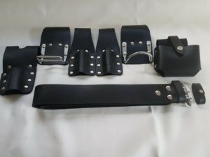 New Scaffold BLACK Leather Tool Belt Steel Hammer & Cutter Plier Holder DIY 7in1